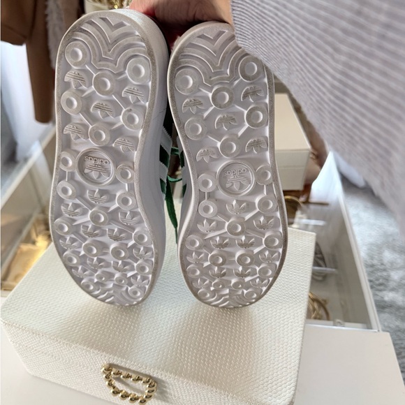 Adidas Women's Gazelle Green and Pink Sneakers - Picture 3 of 6